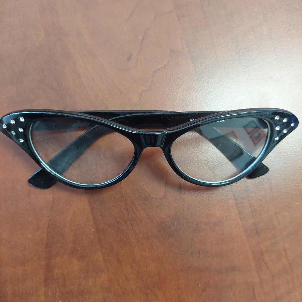 Cat Eye glasses black with rhinestones